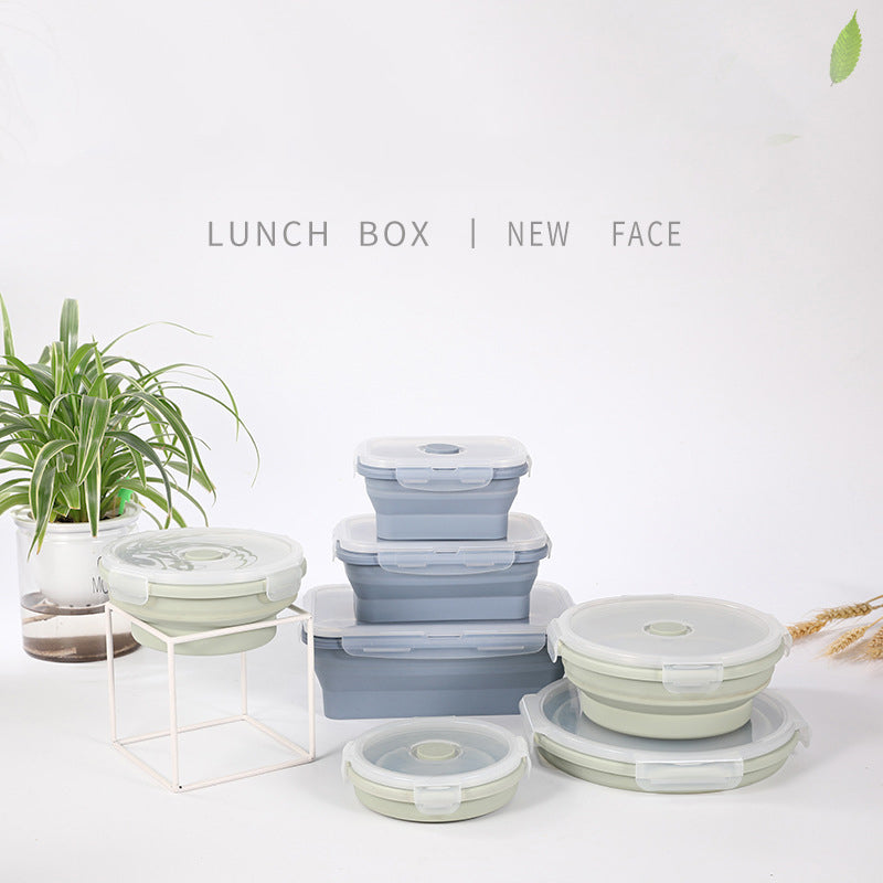 Collapsible Silicone Lunch Box& Freezer Safe Food Storage