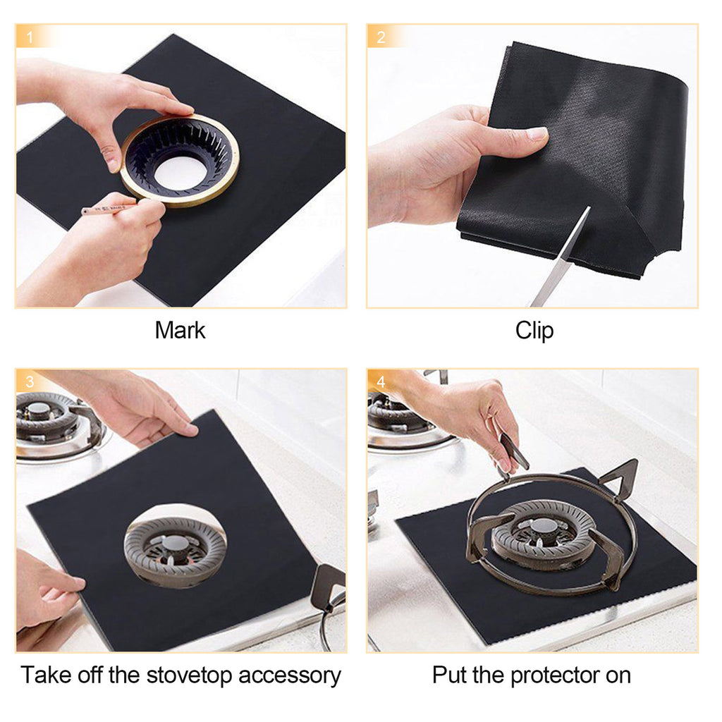 4-Pack Reusable Nonstick Stovetop Burner Protector