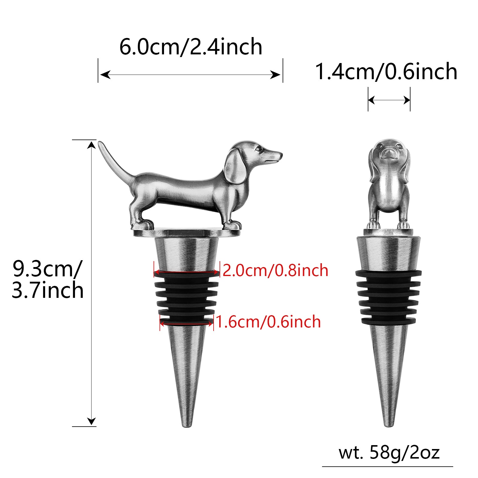 Wine Bottle Stopper – Zinc Alloy Champagne & Red Wine Sealer