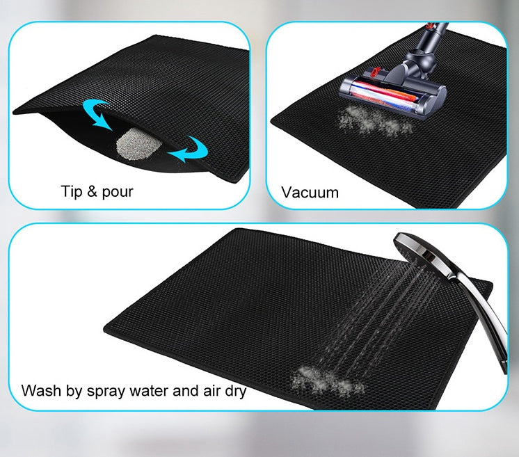 Honeycomb Cat Litter Mat – Waterproof Double Layer Litter Trapper Pad (S / M / L)