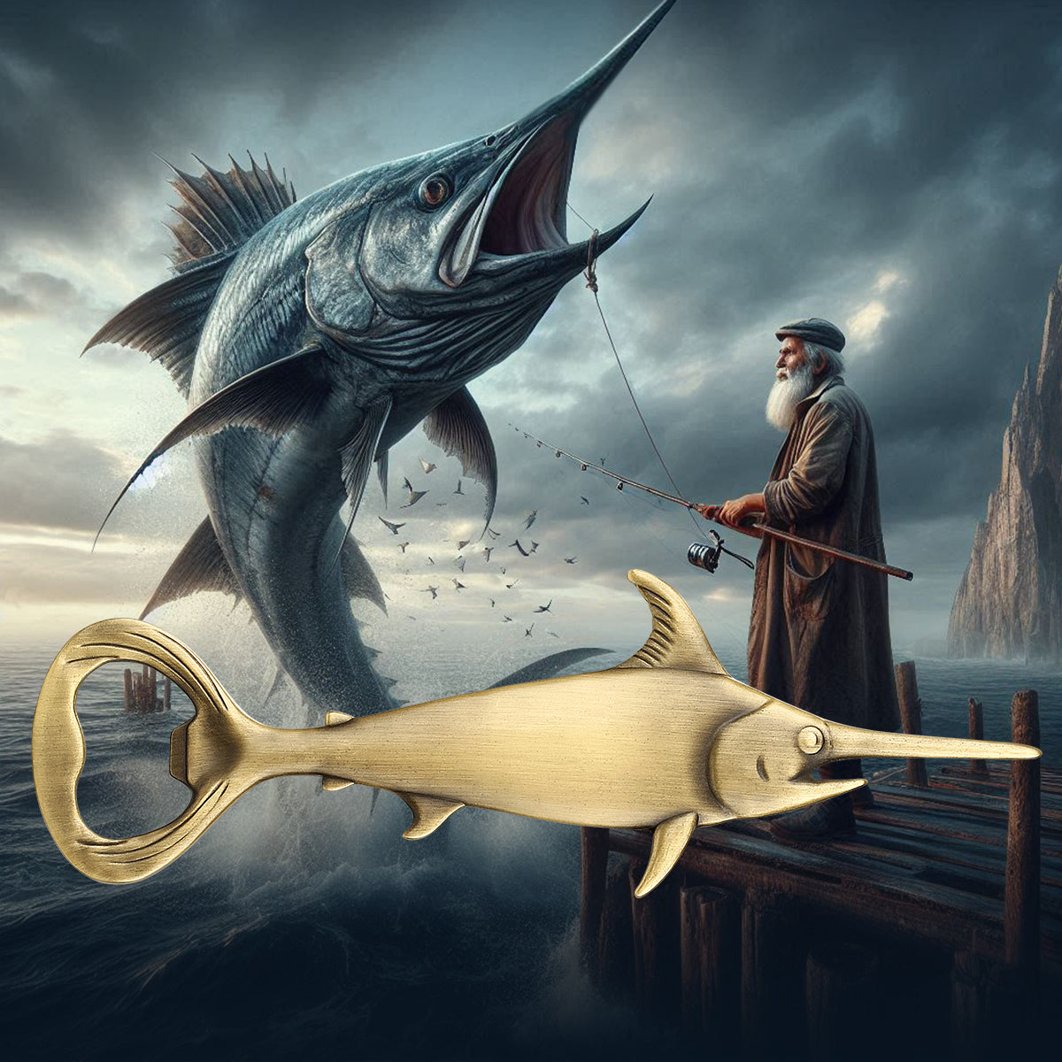 Swordfish Beer Bottle Opener – Metal Bar & Kitchen Accessory