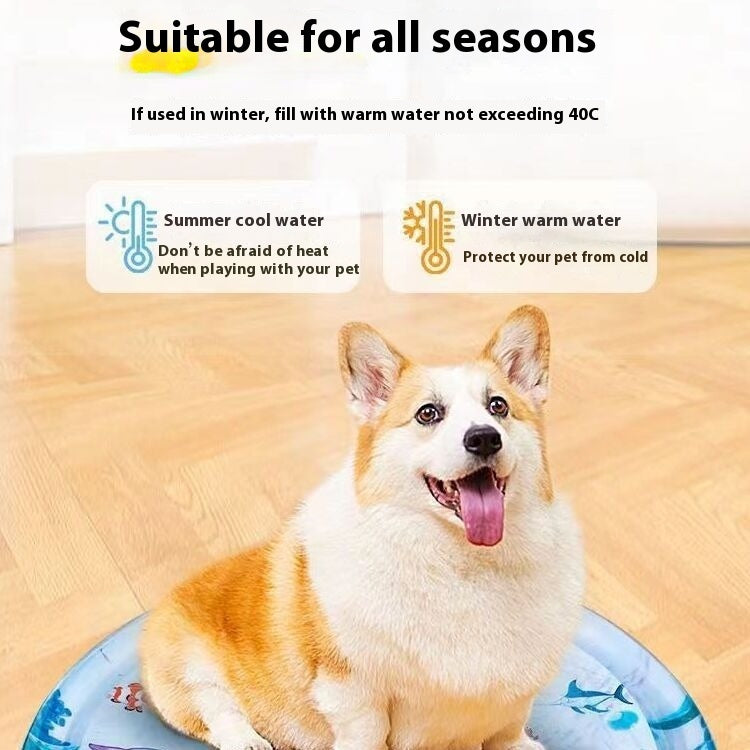 Inflatable Pet Cooling Water Mat – Summer Ice Pad for Dogs & Cats (65cm / 100cm)