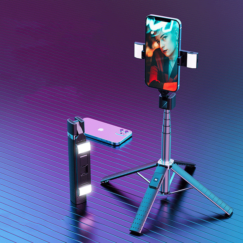 Bluetooth Selfie Stick Tripod with Dual Fill Light – Adjustable Aluminum Phone Stand