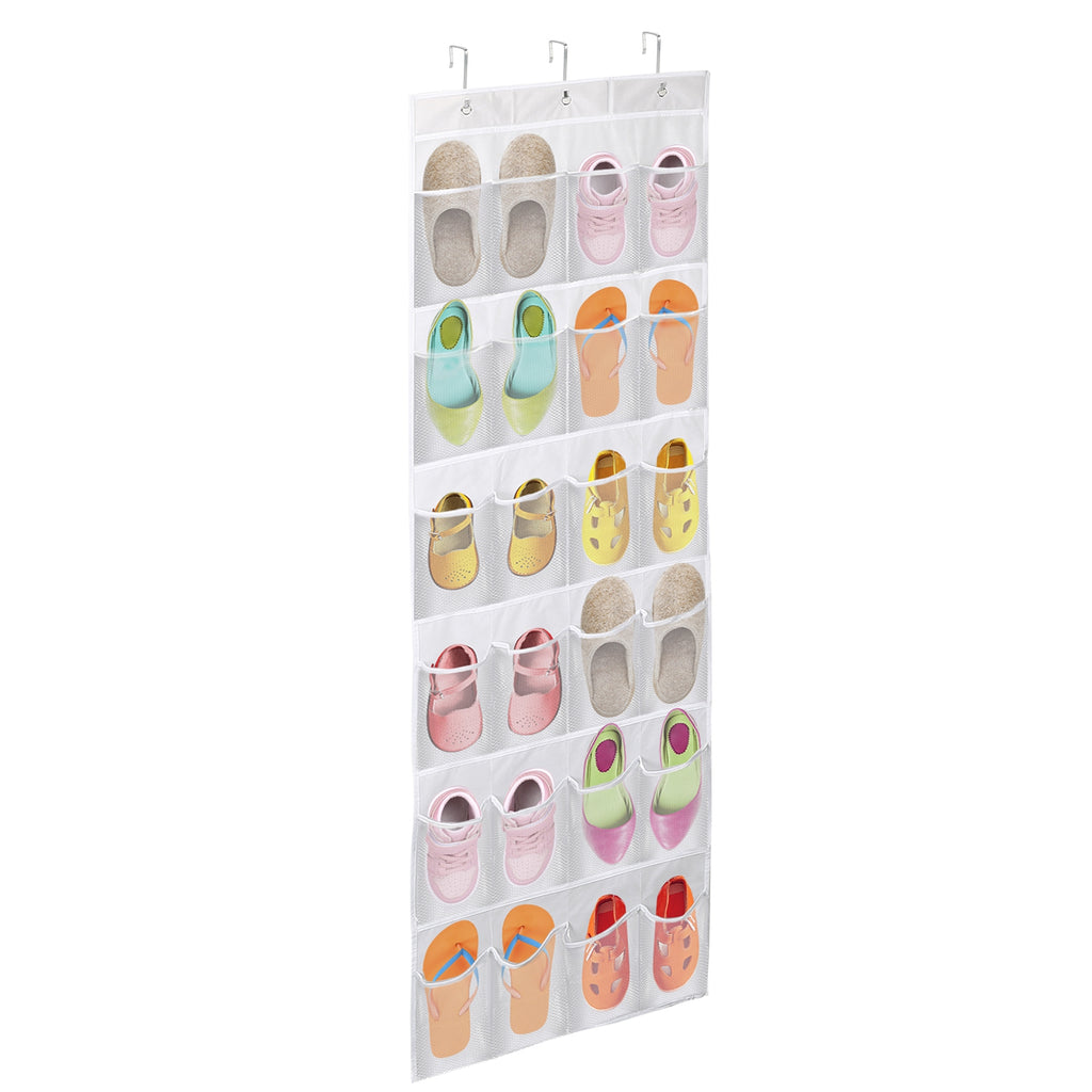 24-Pocket Over The Door Shoe Organizer – Hanging Closet Storage Rack (Space Saving)