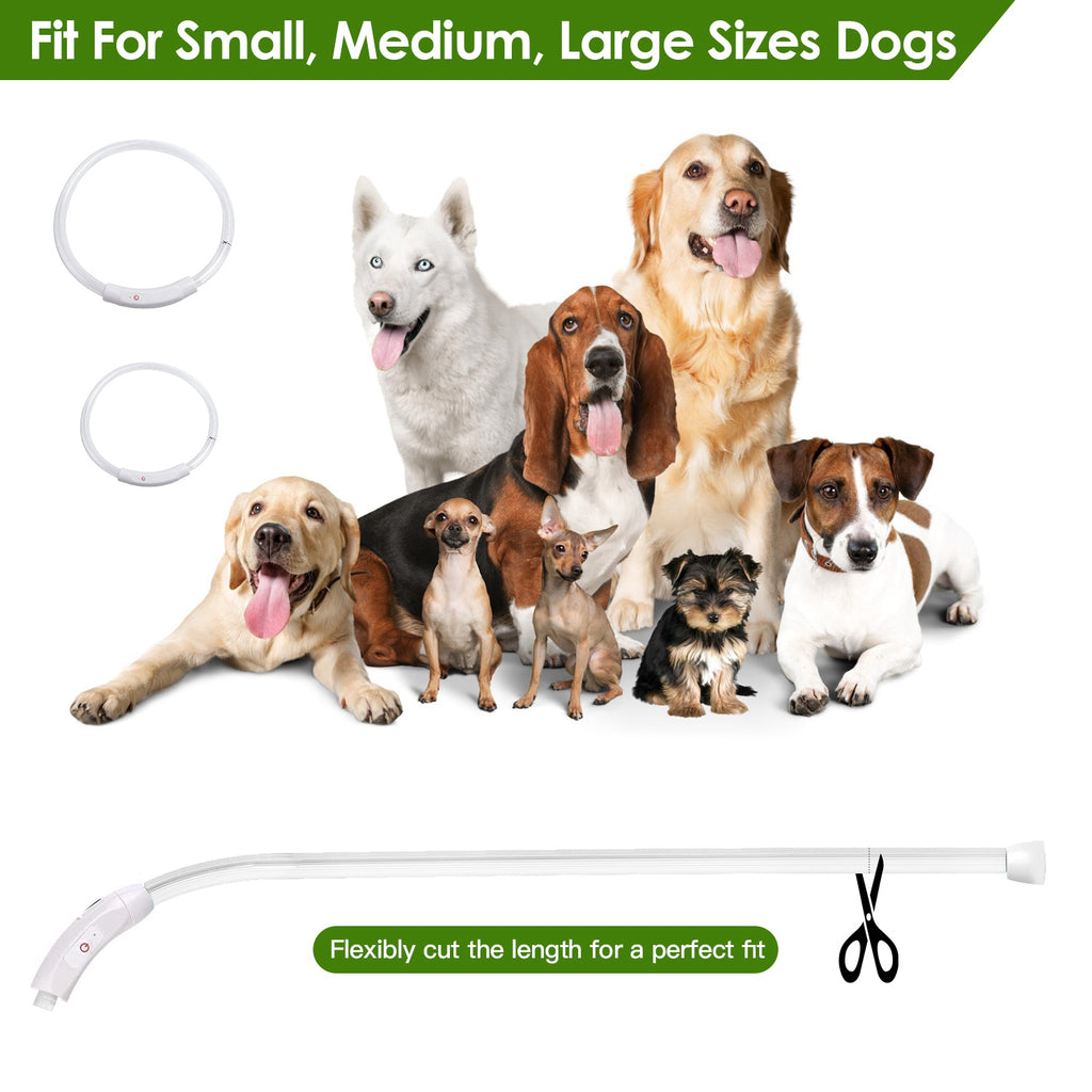 1Pc USB Rechargeable LED Dog Collar Multi Color Lighting Dog Safety Collar Cuttable Length Glow Dog Collar For Small Medium Large Dog Night Walking