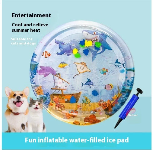 Inflatable Pet Cooling Water Mat – Summer Ice Pad for Dogs & Cats (65cm / 100cm)