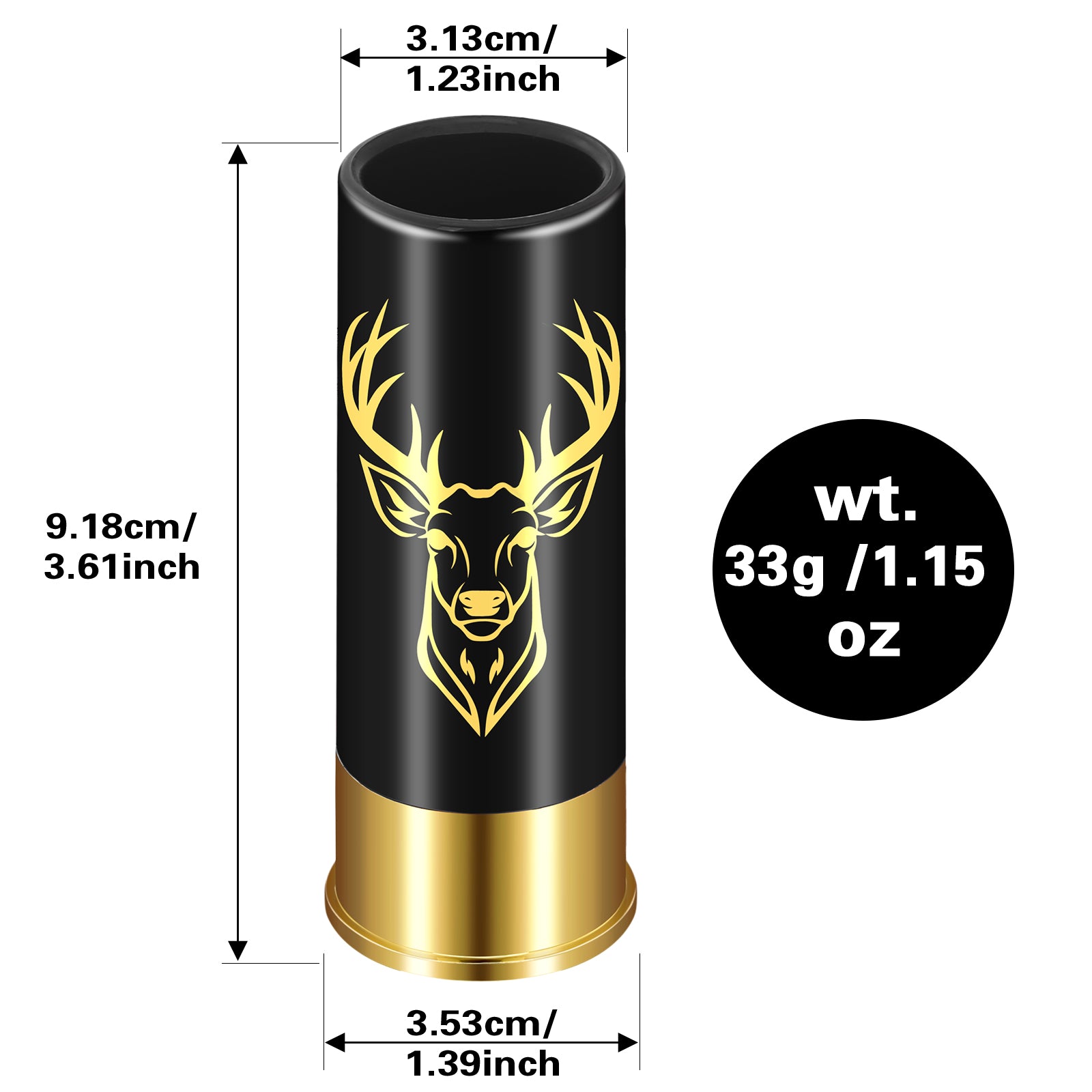 4PCS Deer Head Bullet Shot Glass Set – Reusable Plastic Whiskey Cups 1.5oz