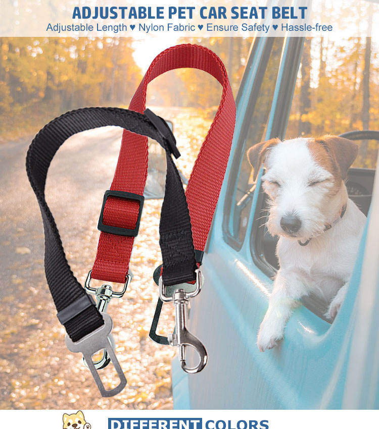 Dog Car Seat Belt – Adjustable Pet Safety Leash for Travel