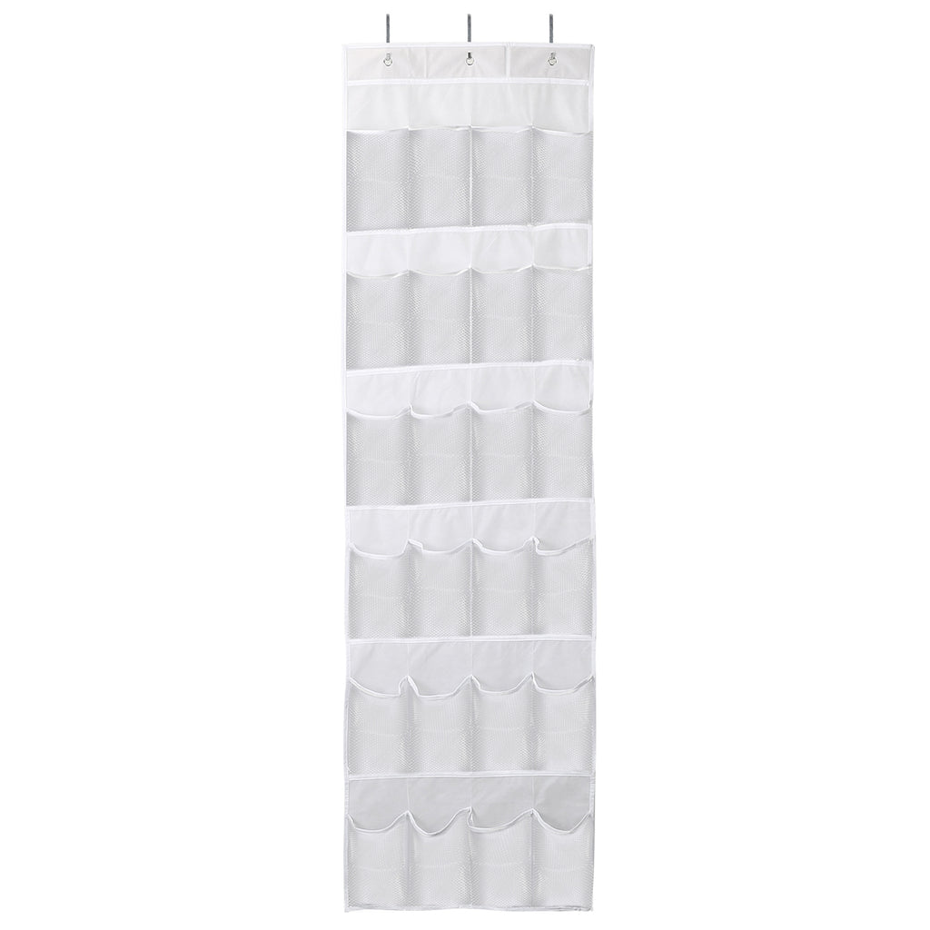 24-Pocket Over The Door Shoe Organizer – Hanging Closet Storage Rack (Space Saving)