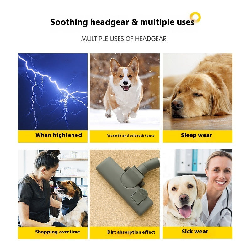 Pet Dog Comforter Headband Scarf Grooming, Thunder & Noise Protection
