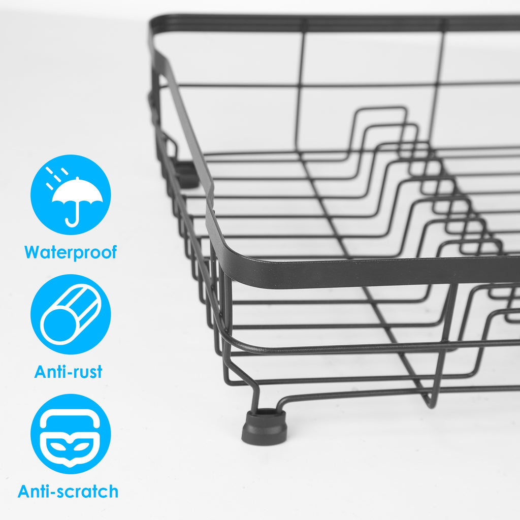 1Pc Kitchen Dish Drying Rack with Drain Board – Countertop Organizer